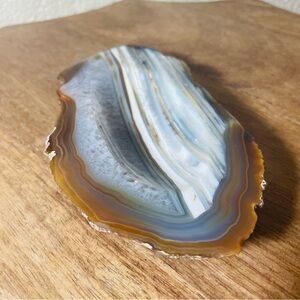 Polished Agate Geode Stone Bowl Ashtray Vintage 327.5 Grams